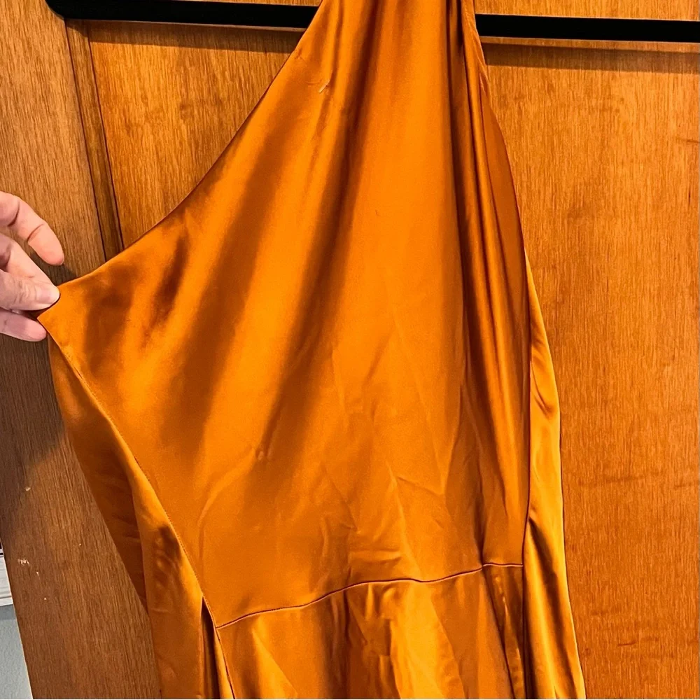 Sz 16 Obando‎ collective copper orange one shoulder sleeveless maxi gown RTR xl - Picture 8 of 14